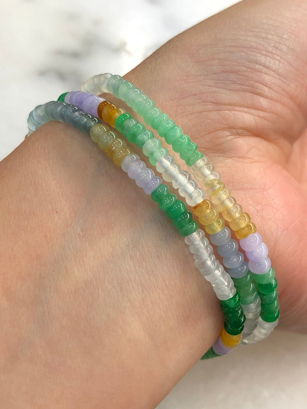 Three-Layer Mixed Jade Bracelets