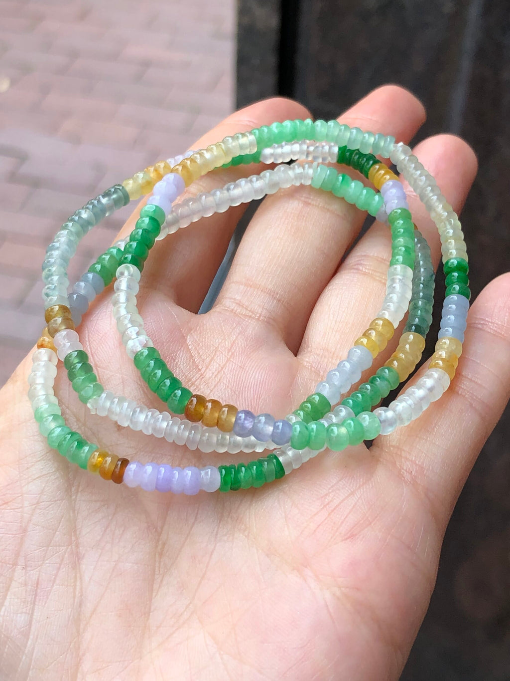 Three-Layer Mixed Jade Bracelets