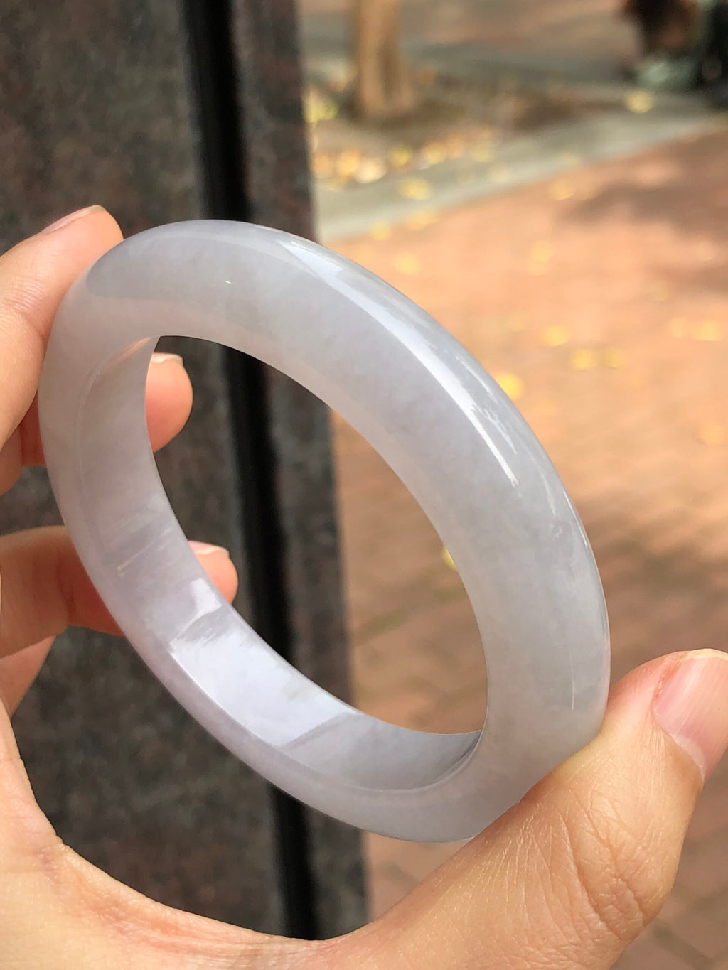Icy Light Lavender Jade Bangle