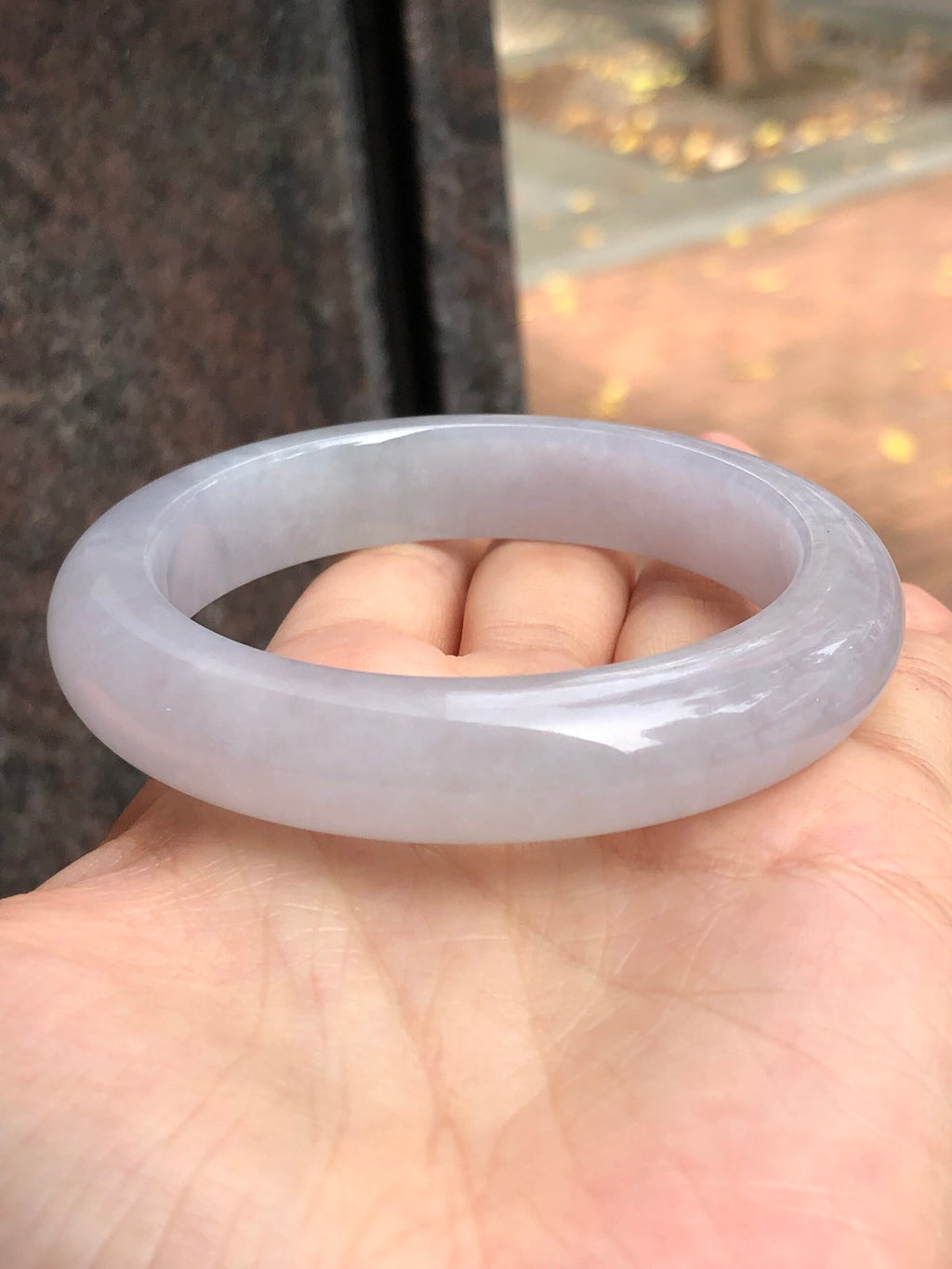Icy Light Lavender Jade Bangle