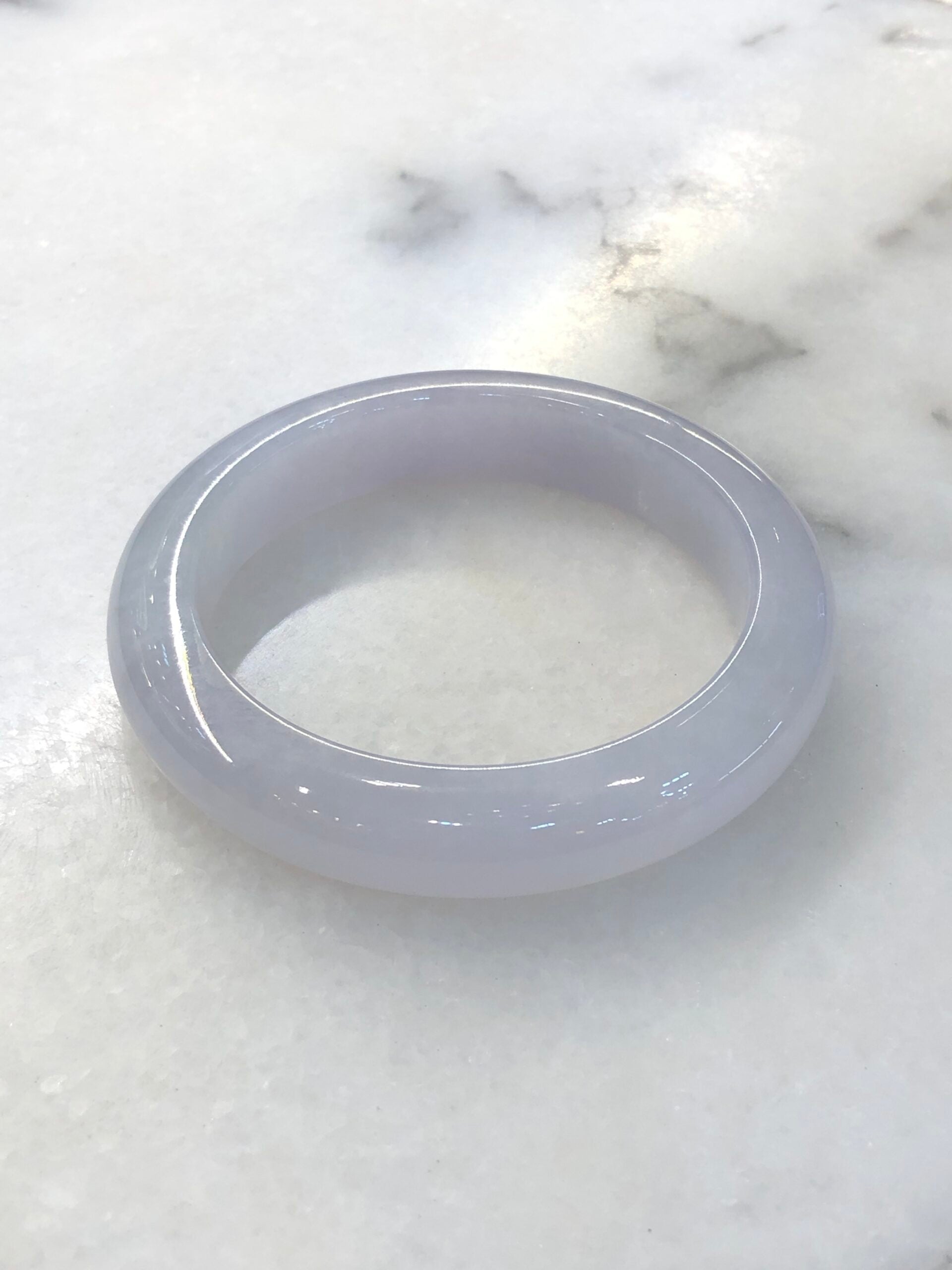 Icy Light Lavender Jade Bangle