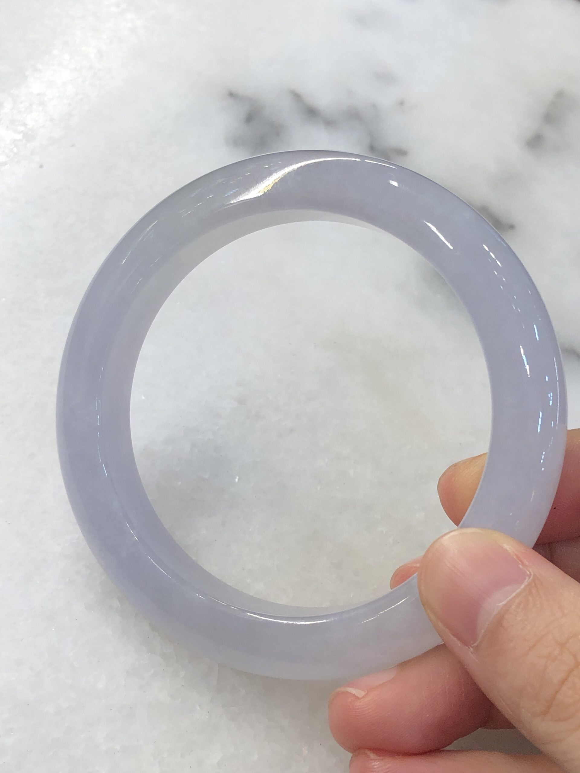 Icy Light Lavender Jade Bangle