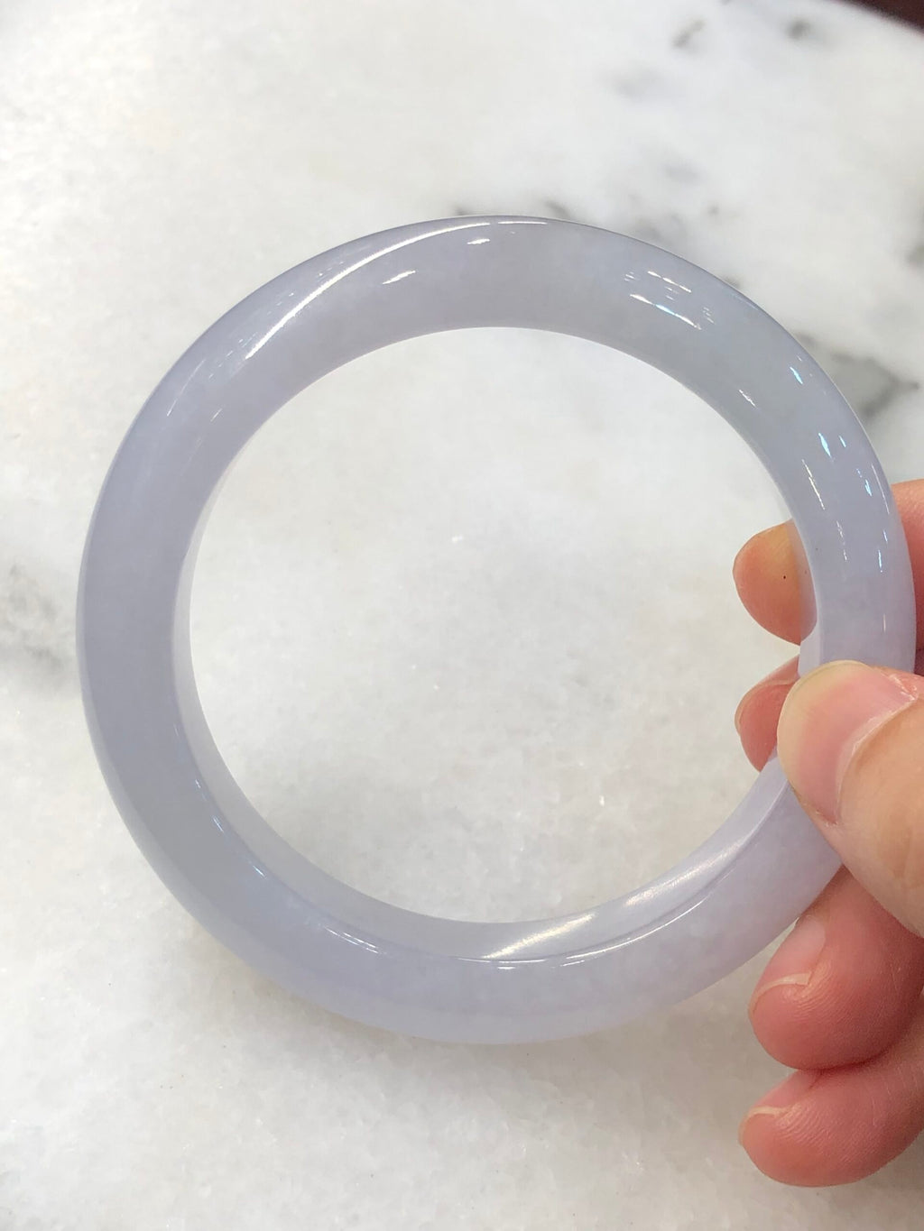 Icy Light Lavender Jade Bangle