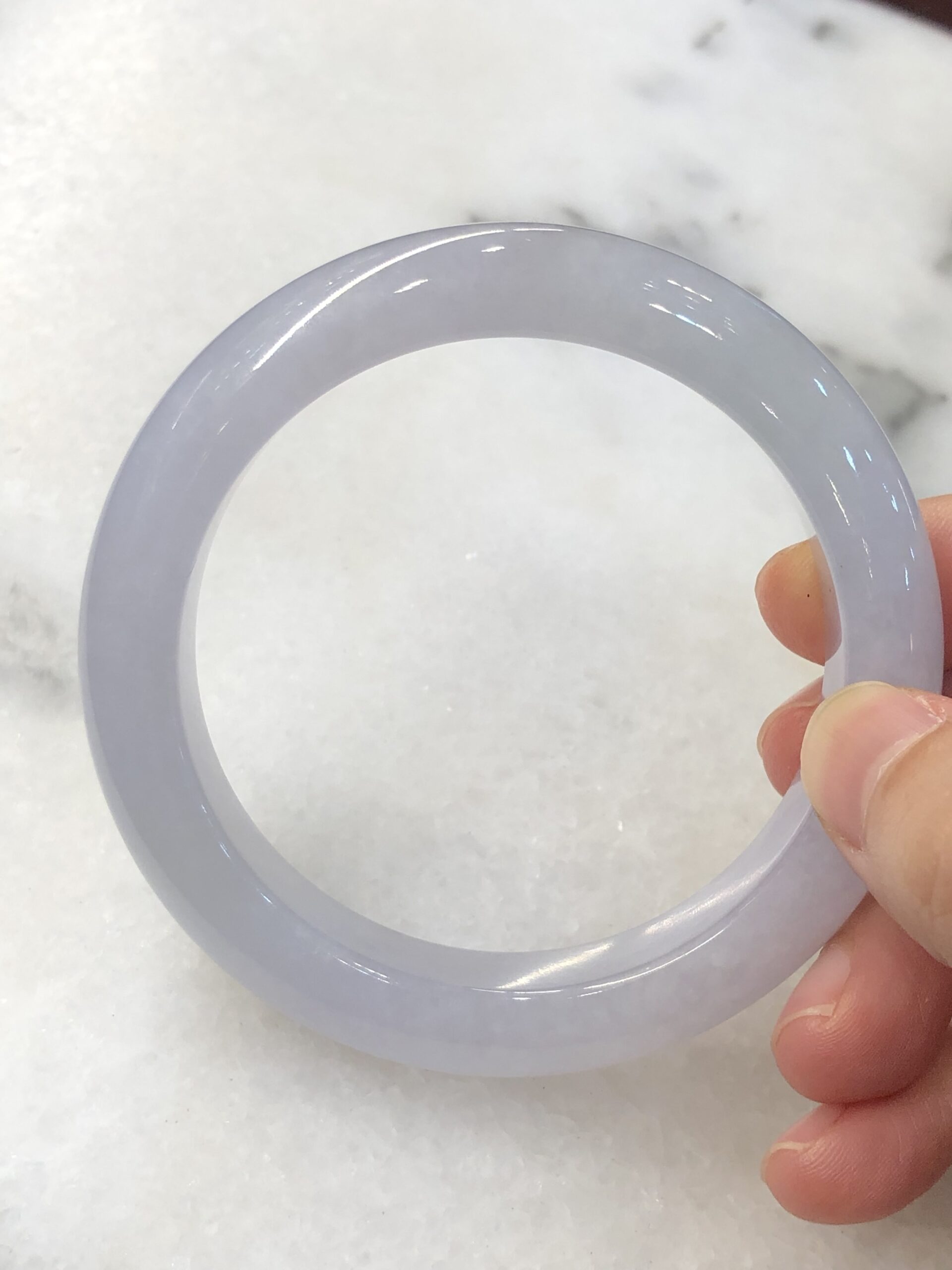 Icy Light Lavender Jade Bangle