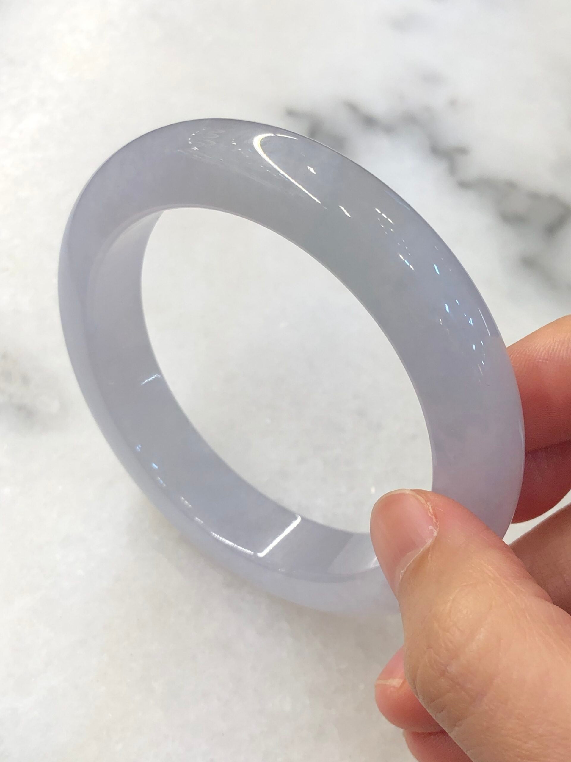 Icy Light Lavender Jade Bangle
