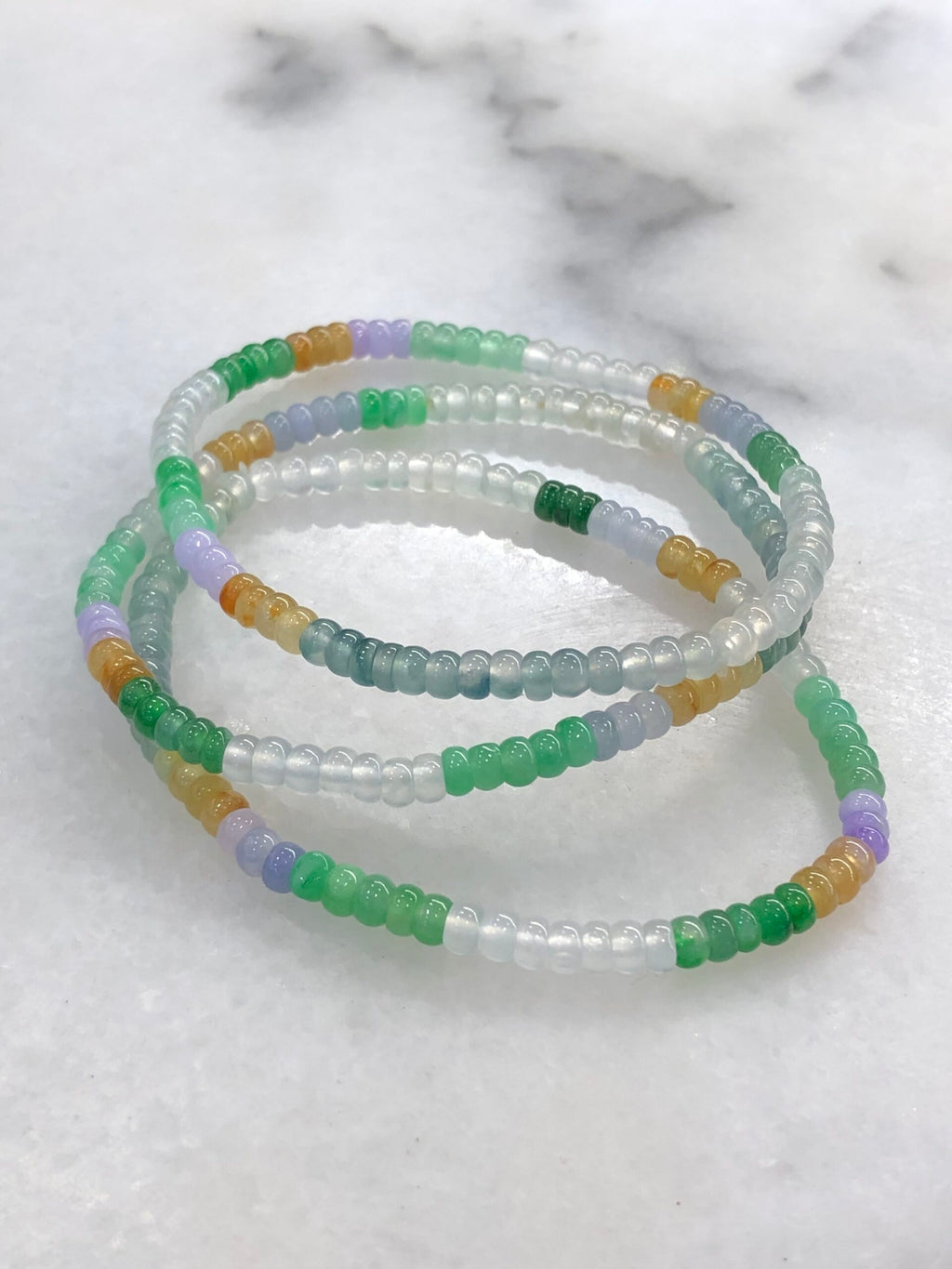 Three-Layer Mixed Colours Jade Bracelets