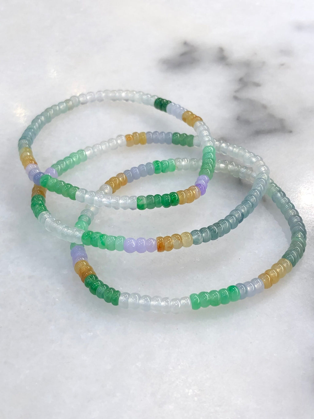 Three-Layer Mixed Colours Jade Bracelets