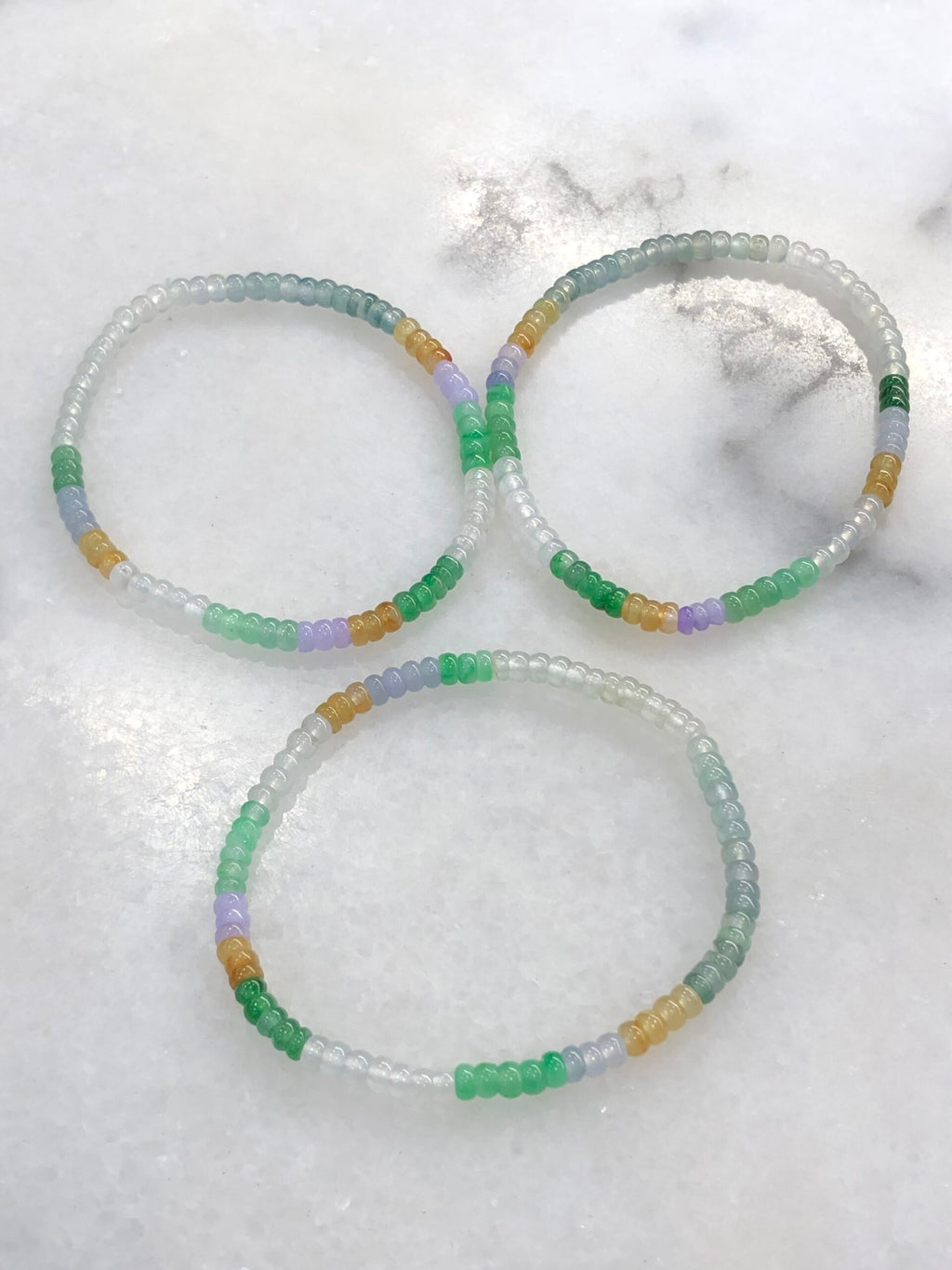 Three-Layer Mixed Colours Jade Bracelets