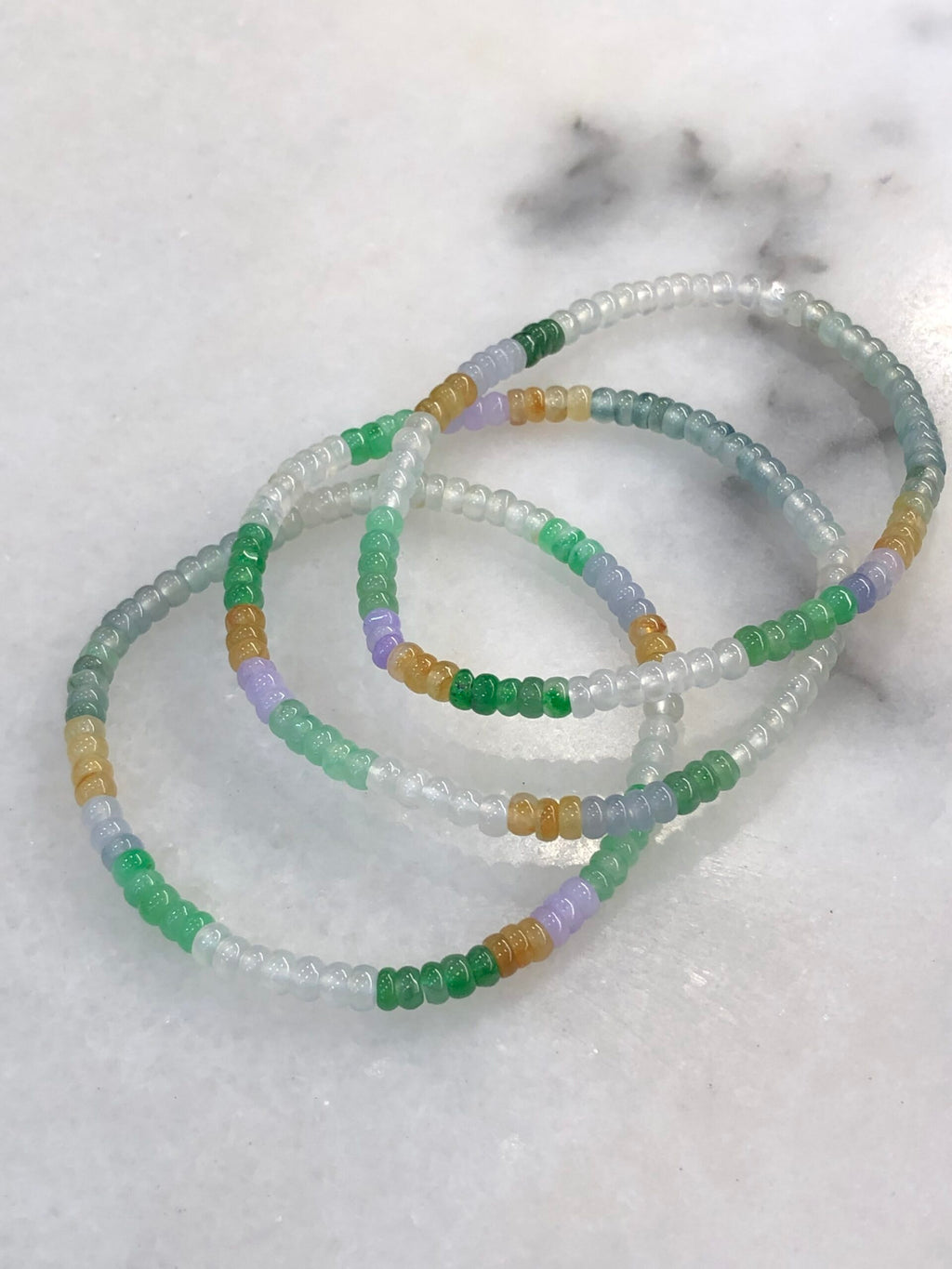 Three-Layer Mixed Colours Jade Bracelets