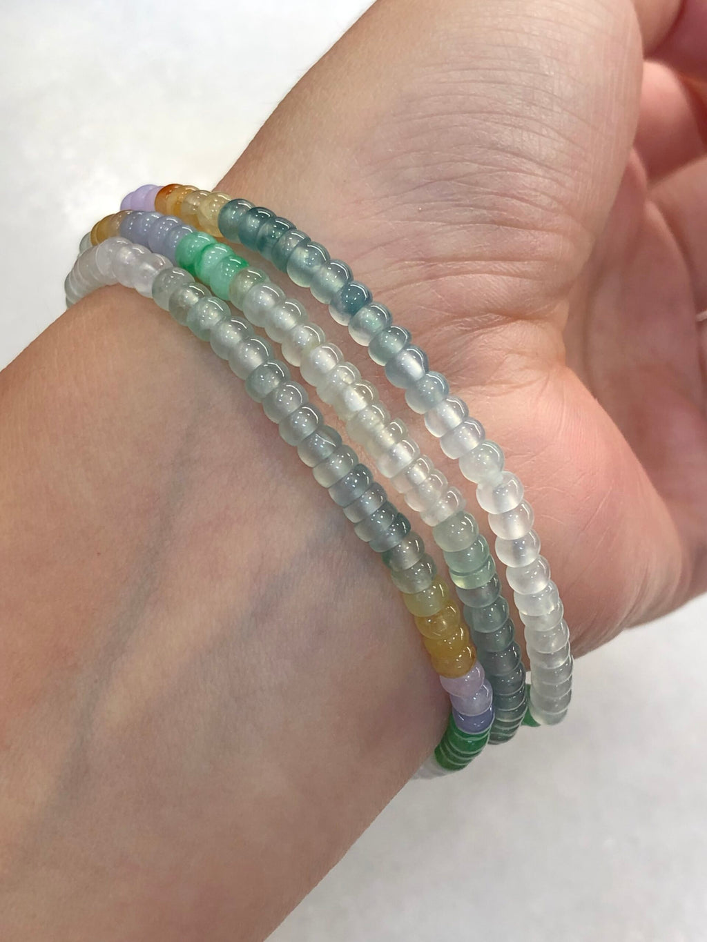 Three-Layer Mixed Colours Jade Bracelets