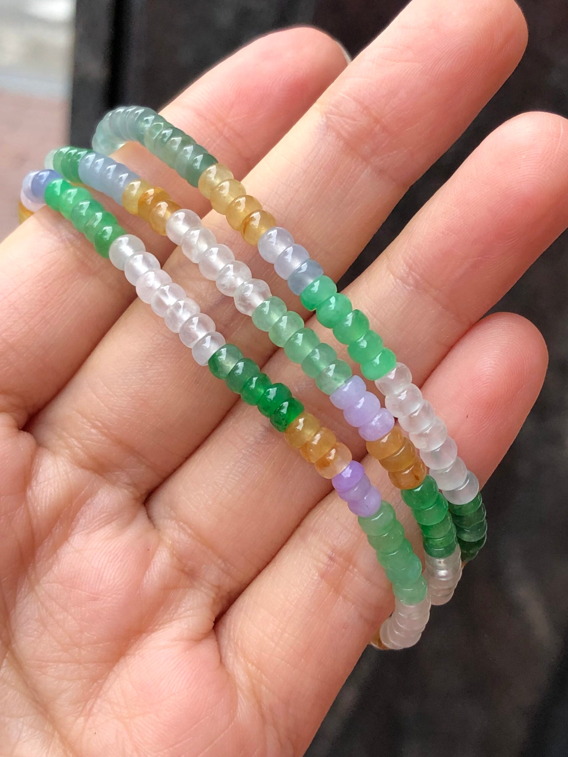 Three-Layer Mixed Colours Jade Bracelets