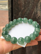 Icy Bluish Green Floral Jade Bracelet