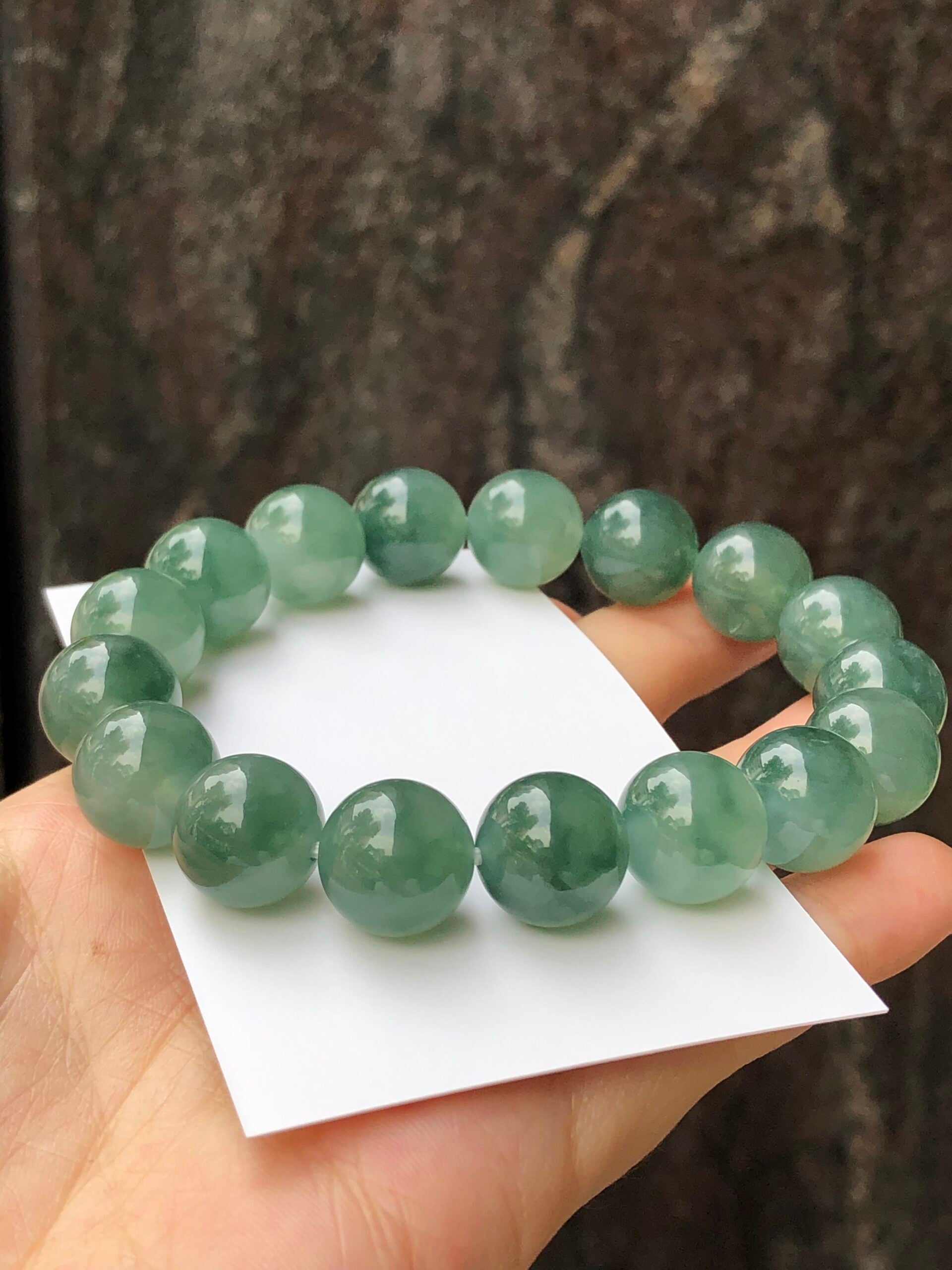 Icy Bluish Green Floral Jade Bracelet