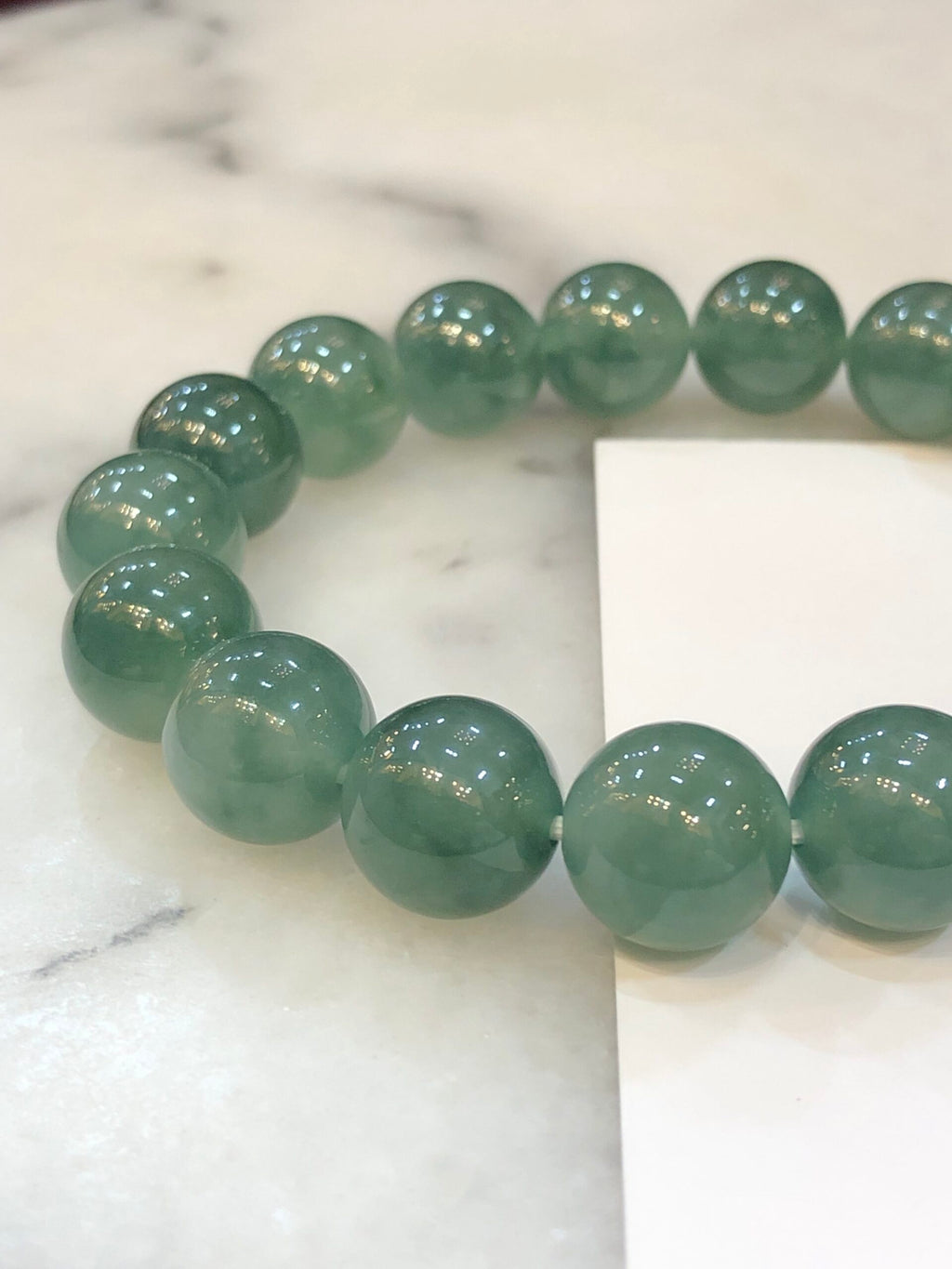 Icy Bluish Green Floral Jade Bracelet
