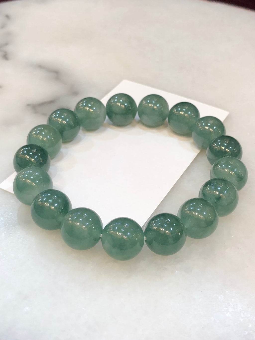 Icy Bluish Green Floral Jade Bracelet