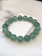 Icy Bluish Green Floral Jade Bracelet