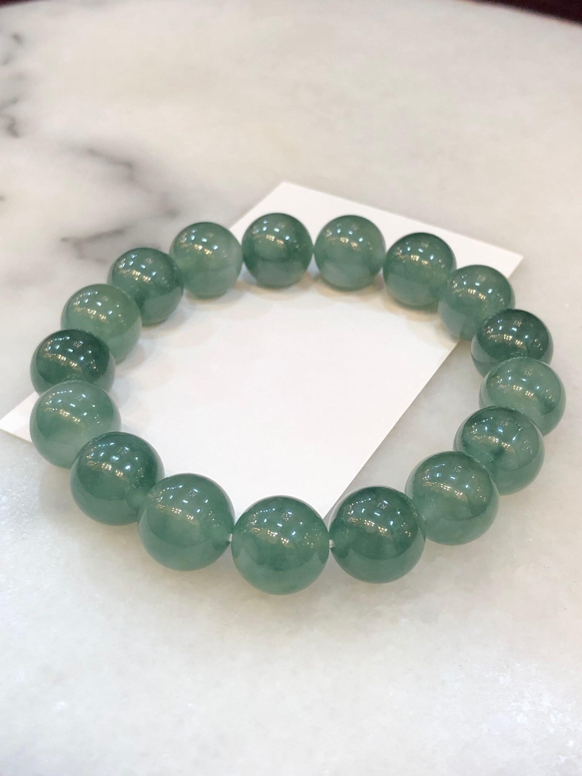 Icy Bluish Green Floral Jade Bracelet