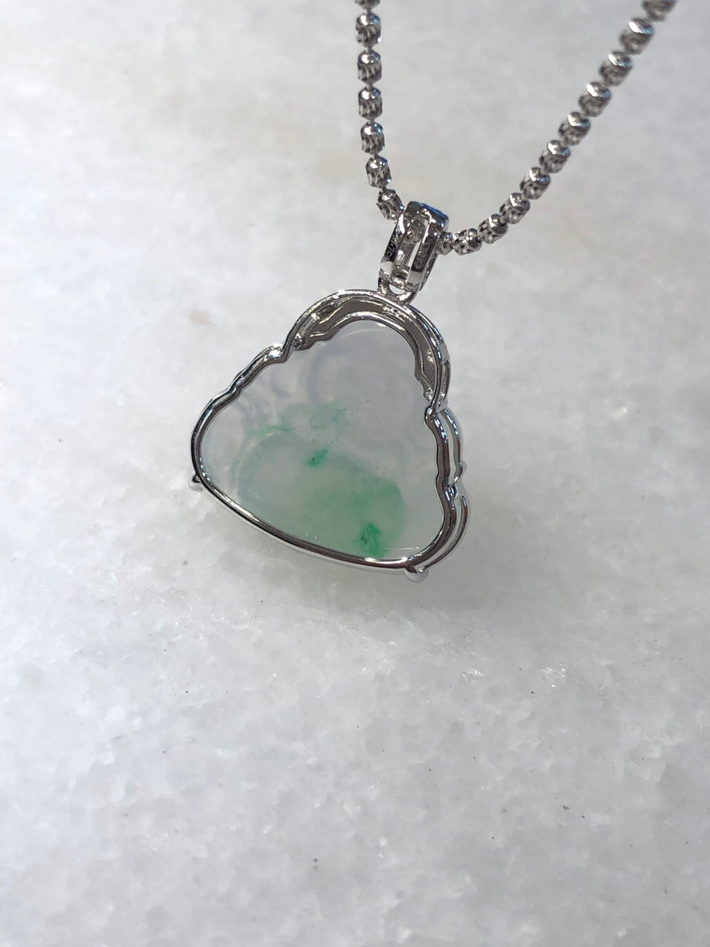Icy Green Jade Buddha Pendant