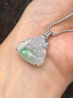 Icy Green Jade Buddha Pendant