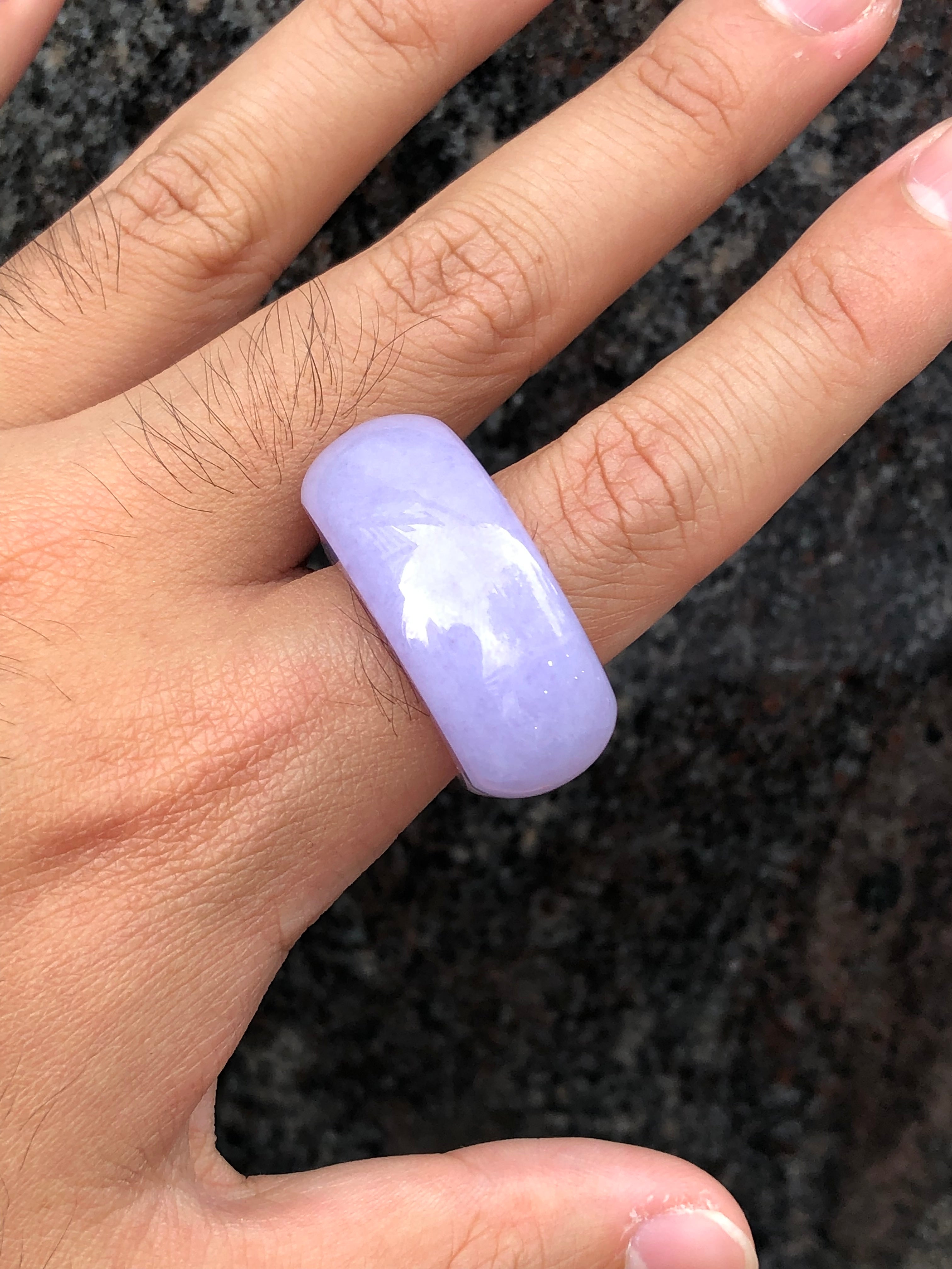 Lavender Jadeite Saddle Ring