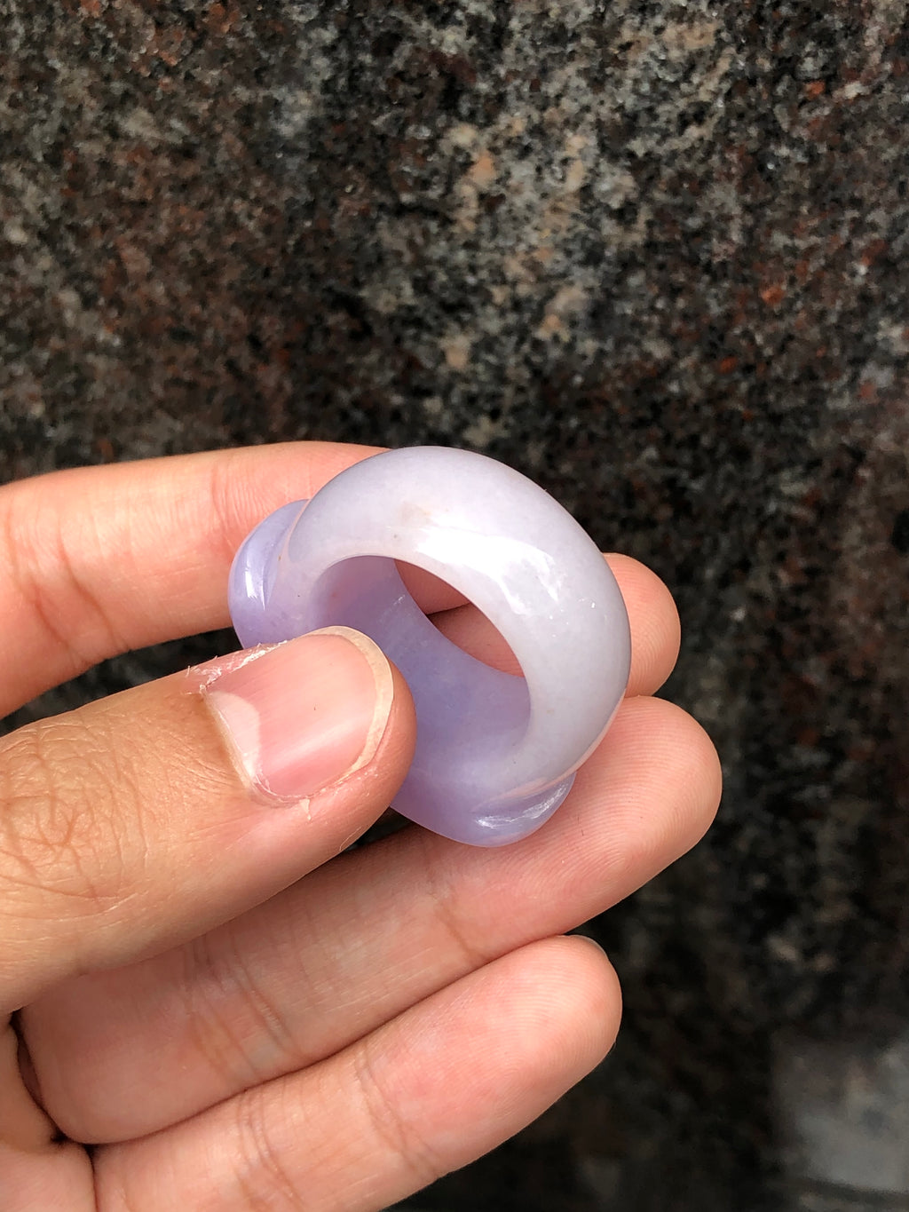 Lavender Jadeite Saddle Ring