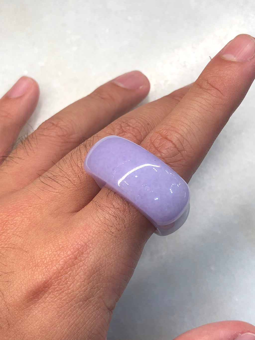 Lavender Jadeite Saddle Ring