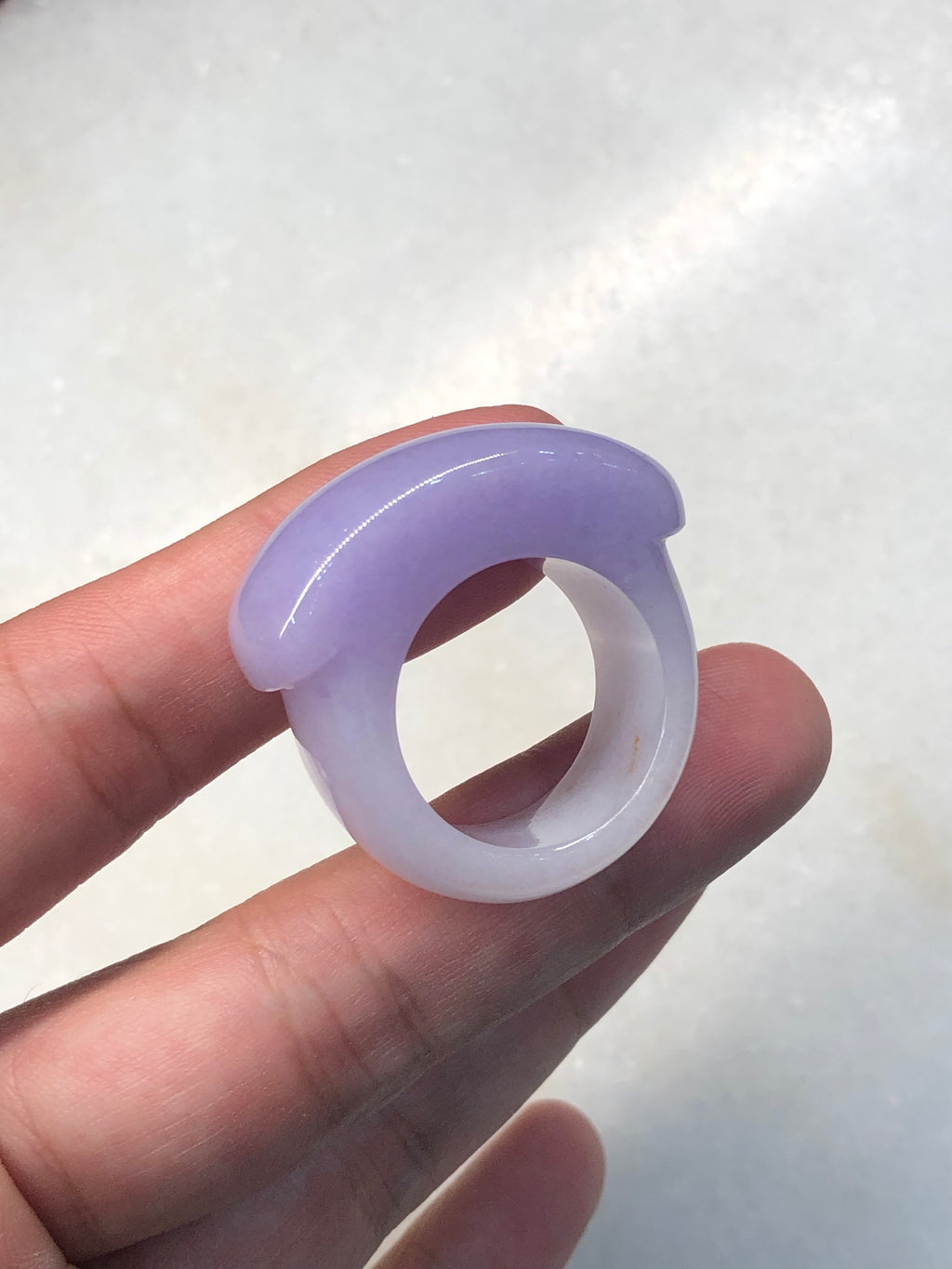 Lavender Jadeite Saddle Ring