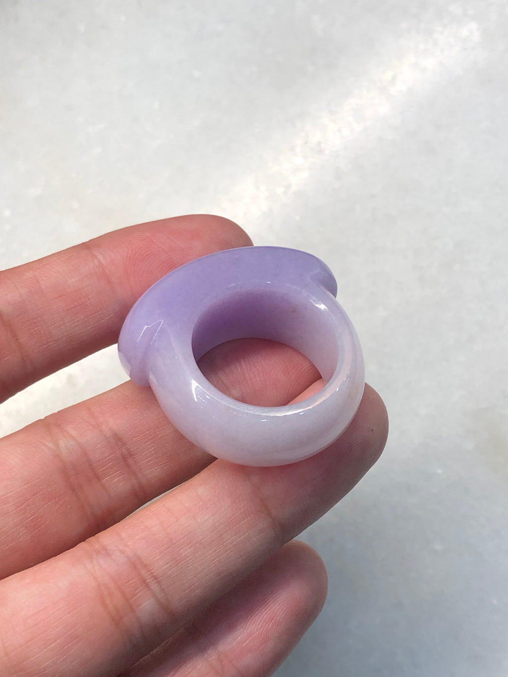 Lavender Jadeite Saddle Ring