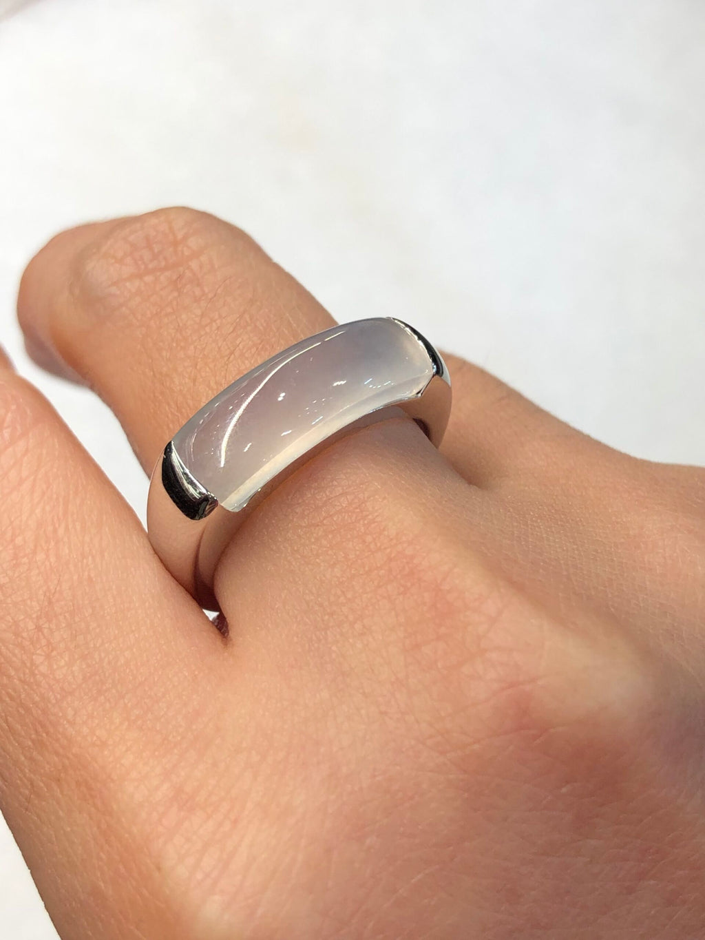 Icy Jade Saddle Ring
