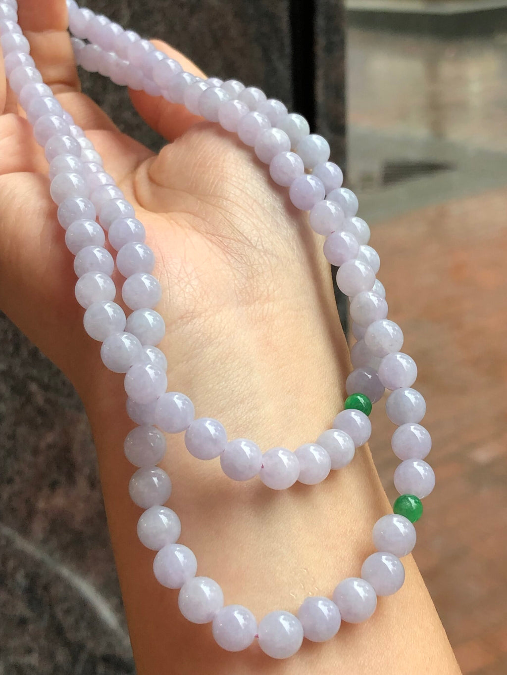 Lavender Jade Beads Necklace