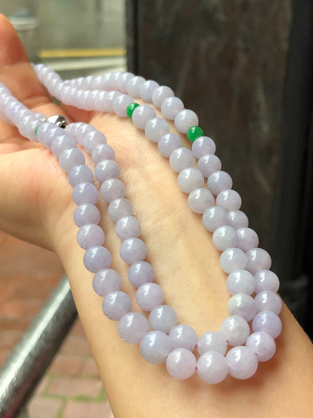 Lavender Jade Beads Necklace