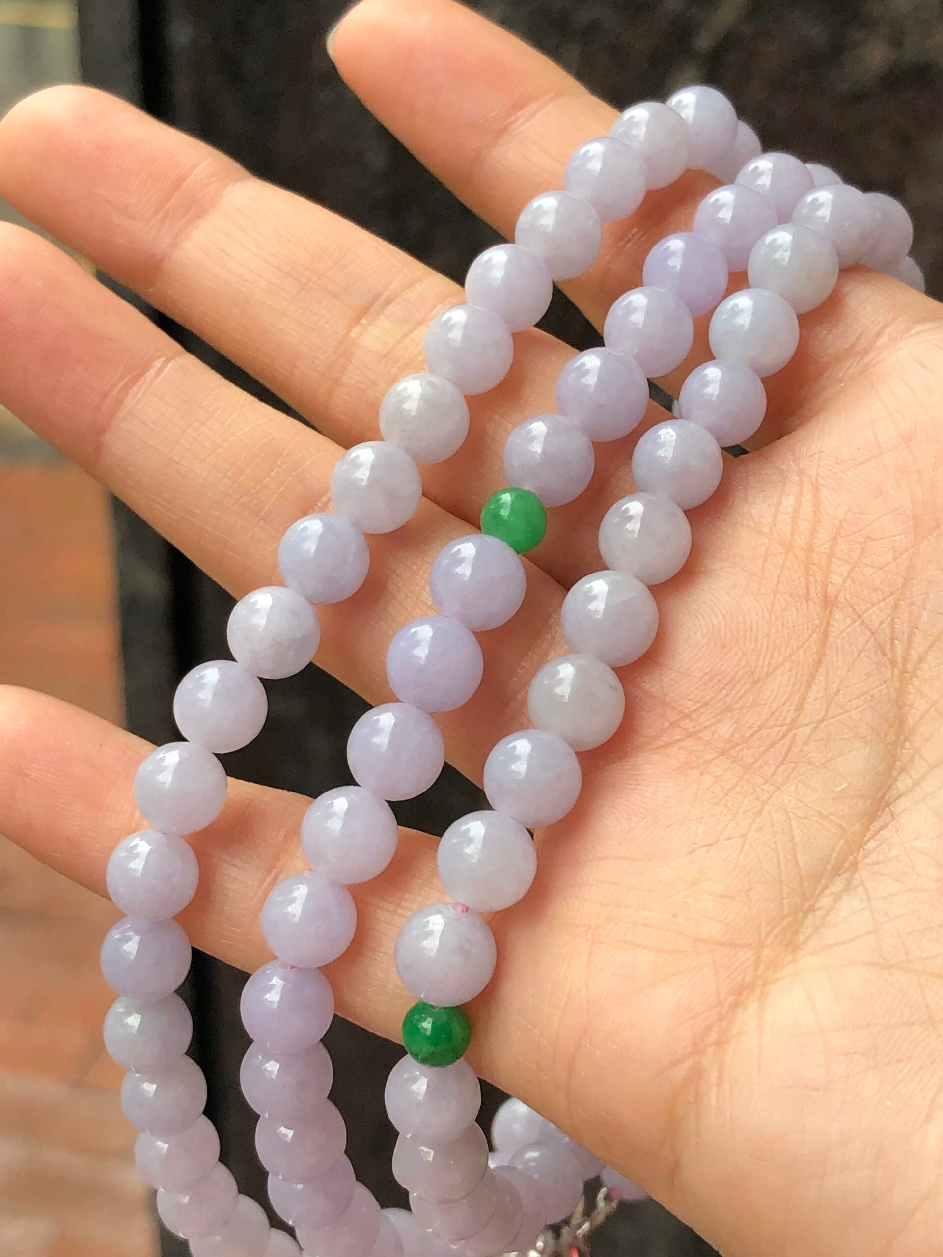 Lavender Jade Beads Necklace