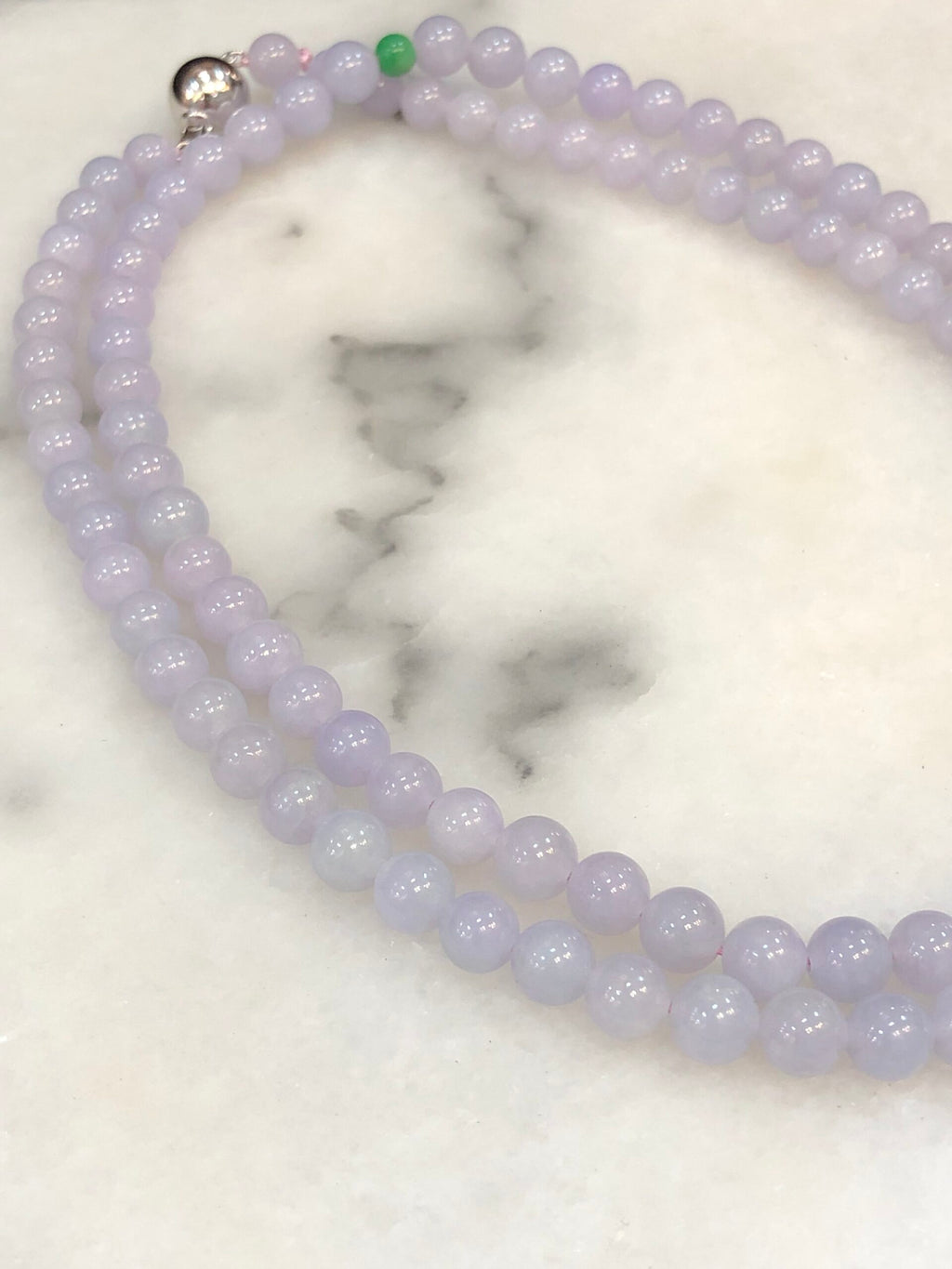 Lavender Jade Beads Necklace