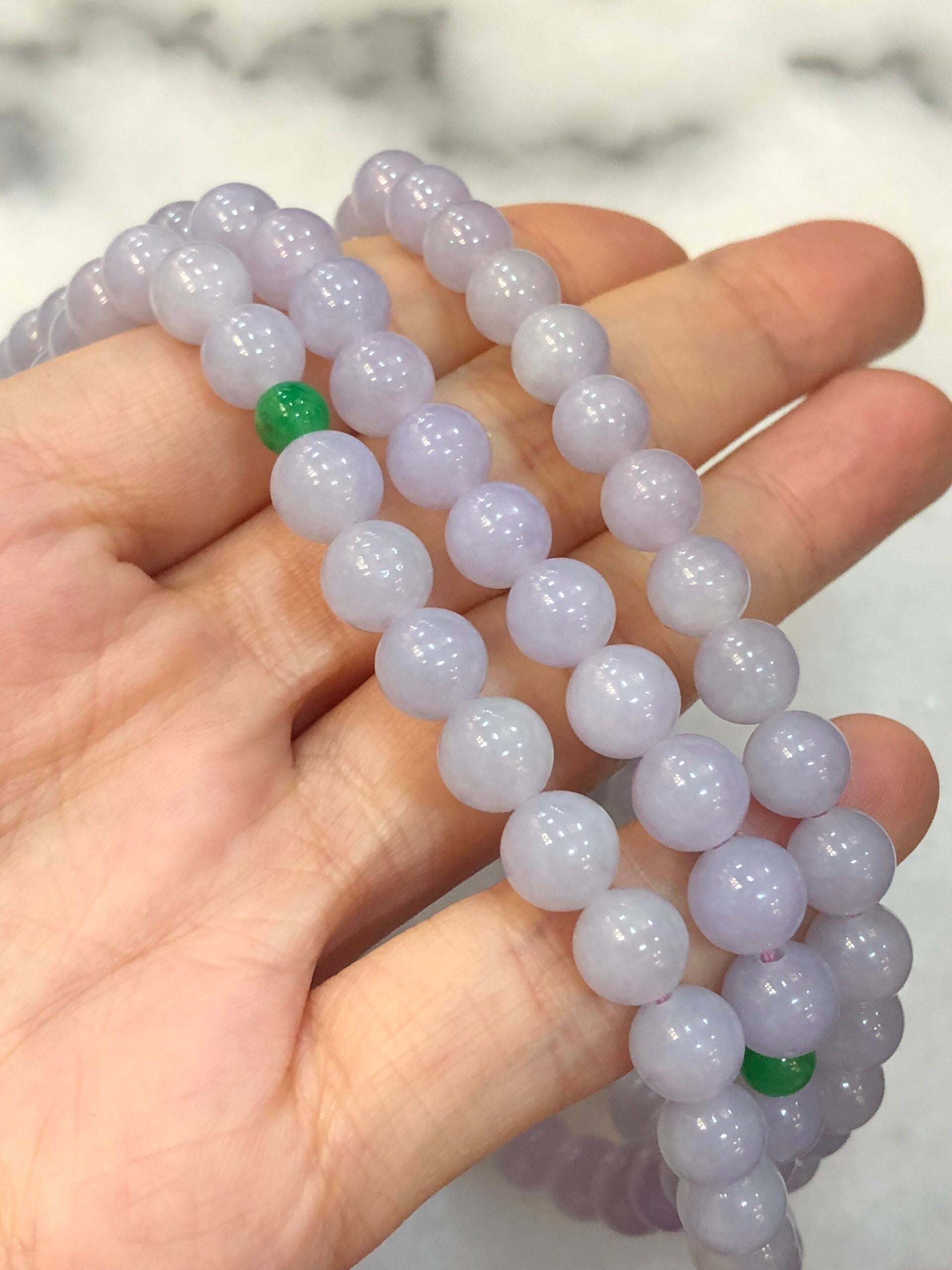 Lavender Jade Beads Necklace