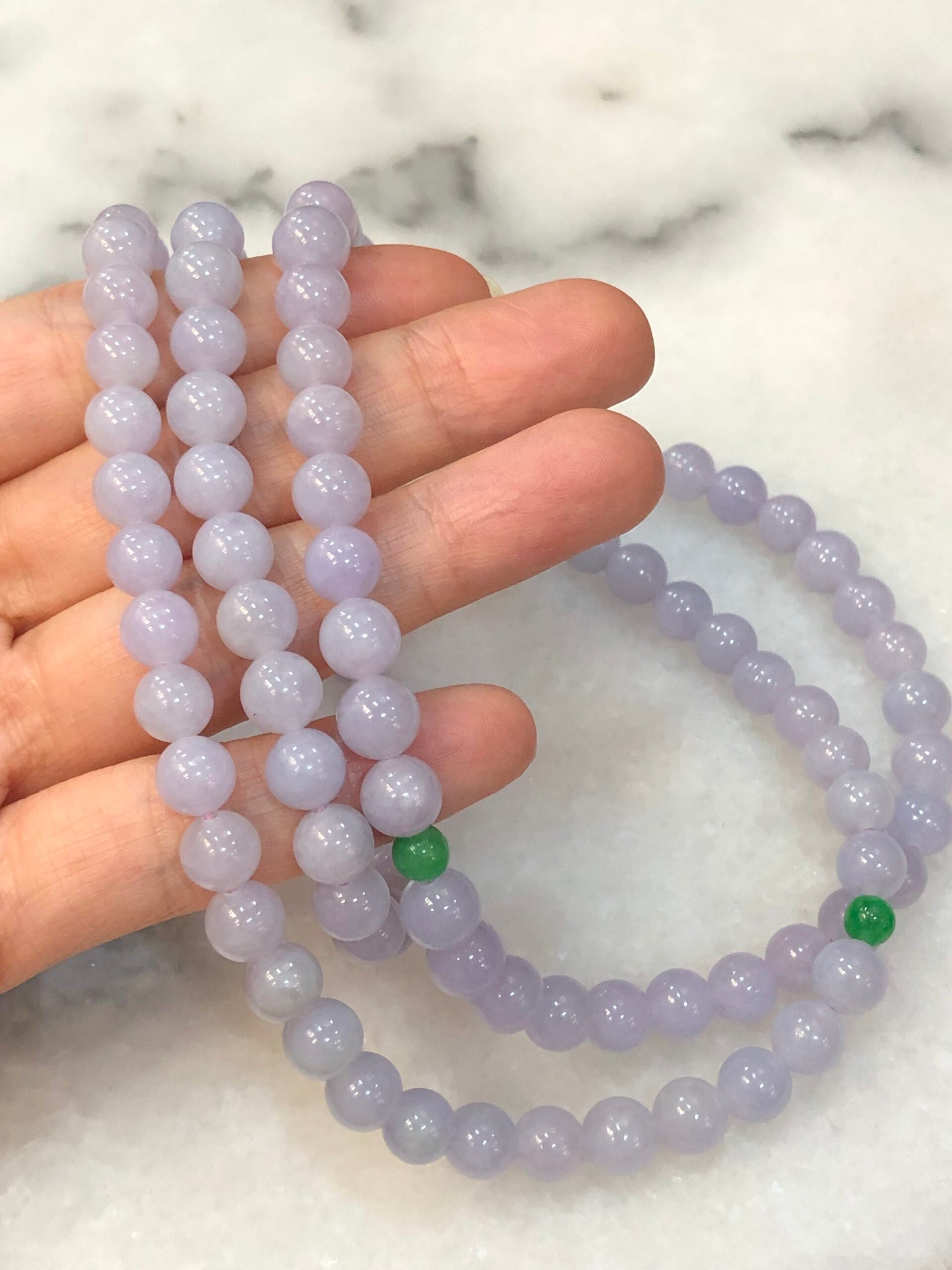 Lavender Jade Beads Necklace