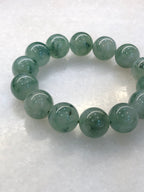 Icy Bluish Green Floral Jade Bracelet