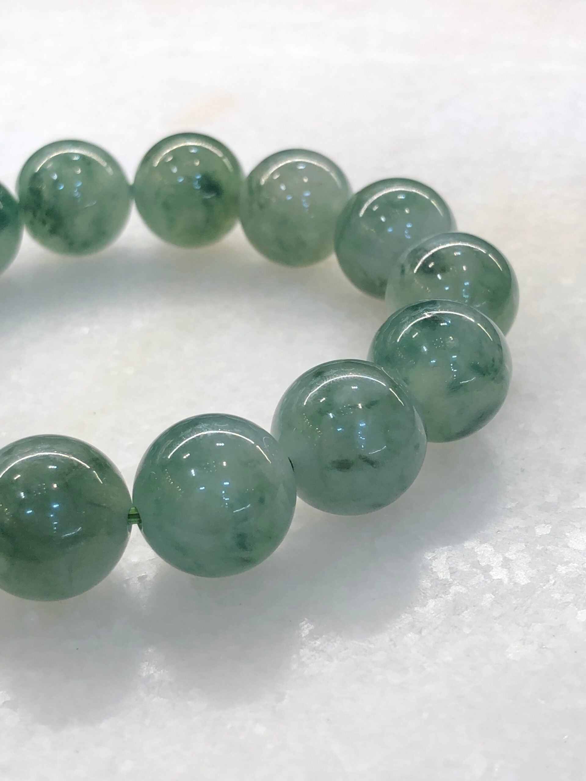 Icy Bluish Green Floral Jade Bracelet