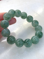 Icy Bluish Green Floral Jade Bracelet