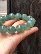 Icy Bluish Green Floral Jade Bracelet