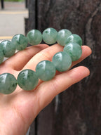 Icy Bluish Green Floral Jade Bracelet