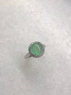 Natural Type A Icy Green Cabochon Jadeite Ring | ClassicJade Singapore