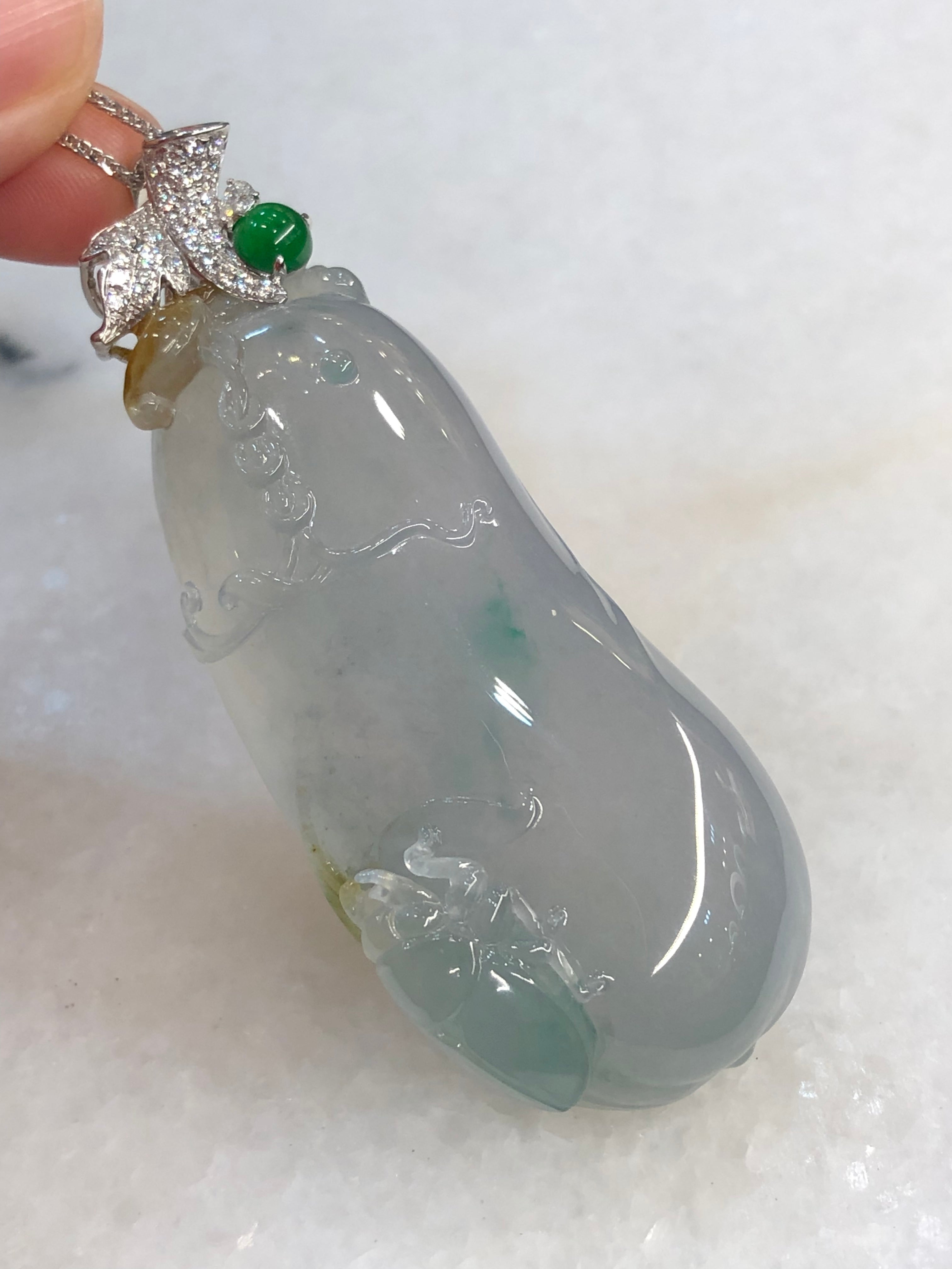 Natural Type A Icy Melon Pendant Jadeite from ClassicJade