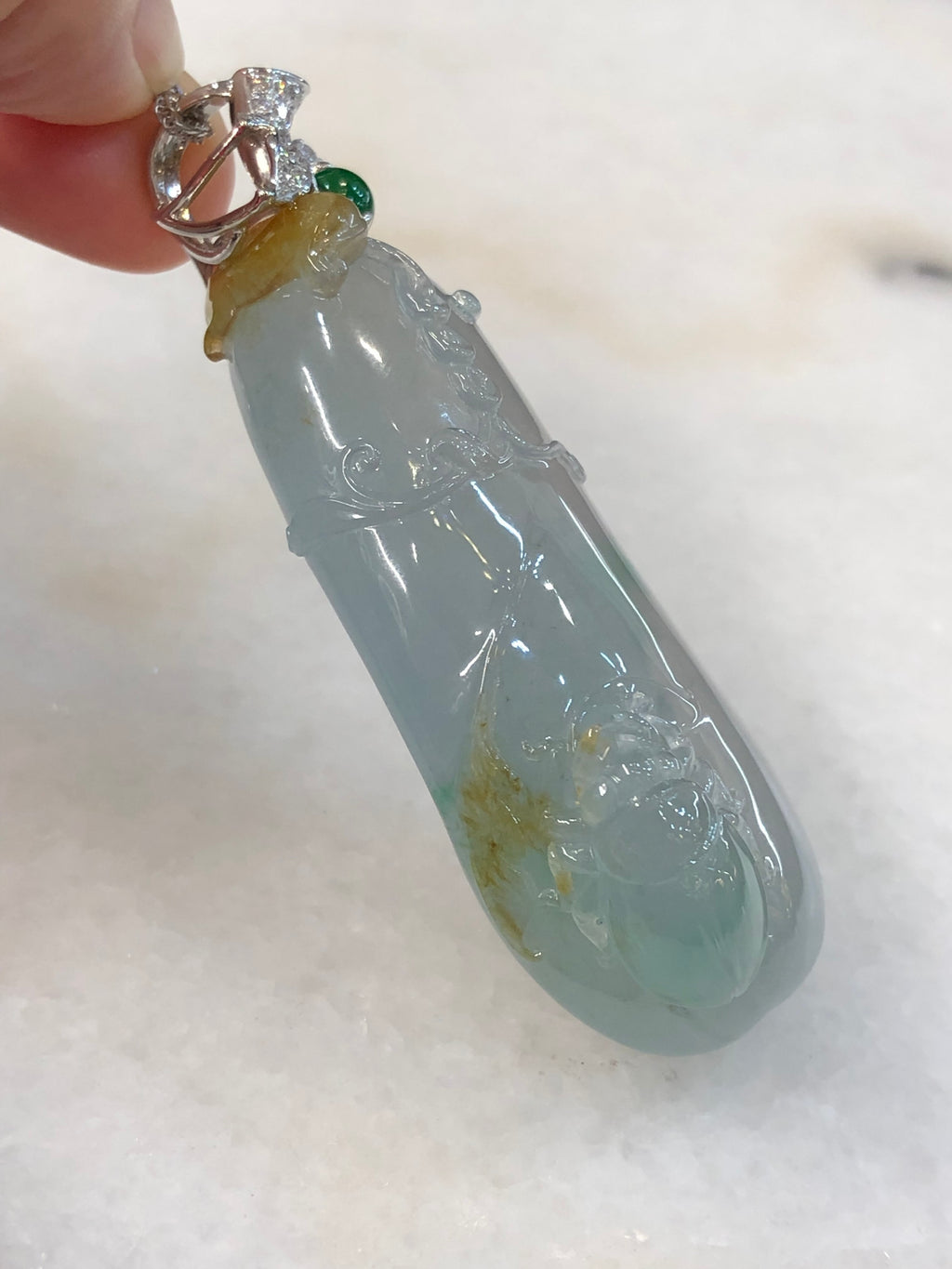 Natural Type A Icy Melon Pendant Jadeite from ClassicJade