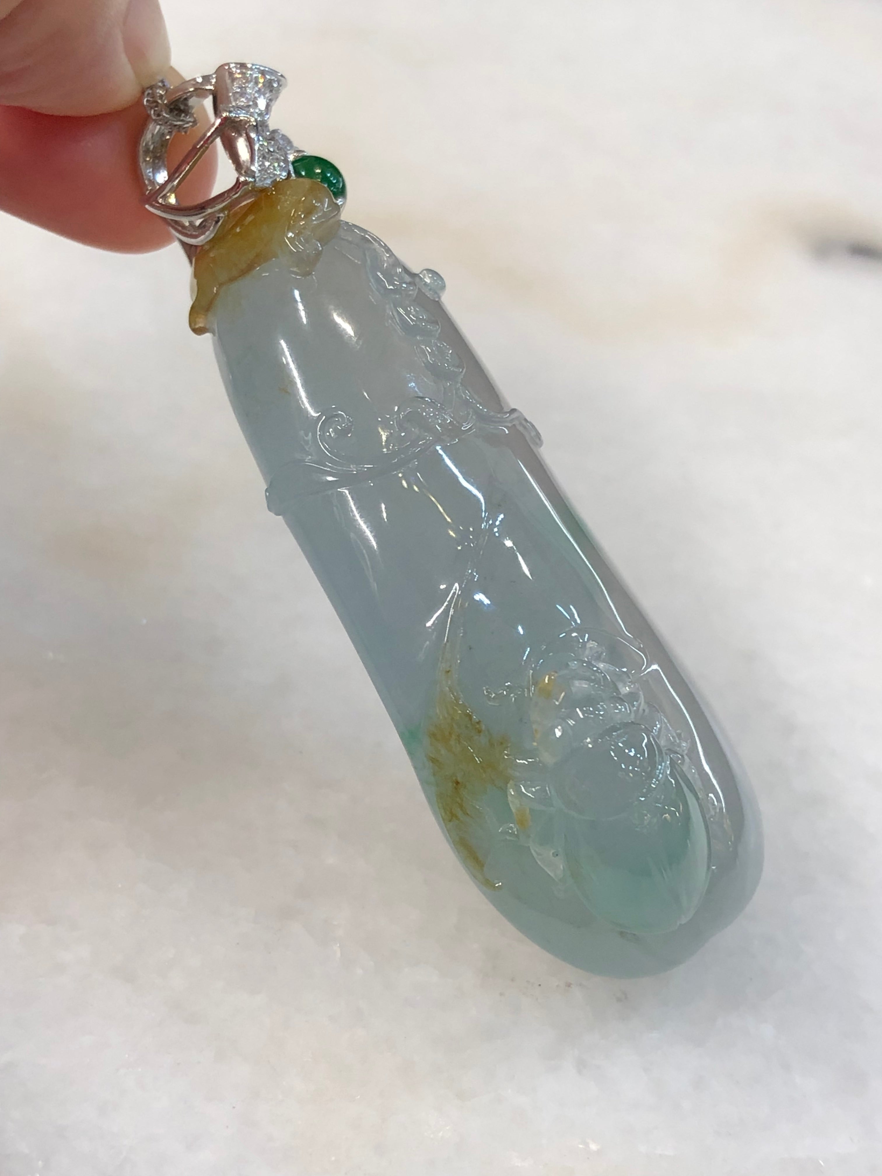 Natural Type A Icy Melon Pendant Jadeite from ClassicJade