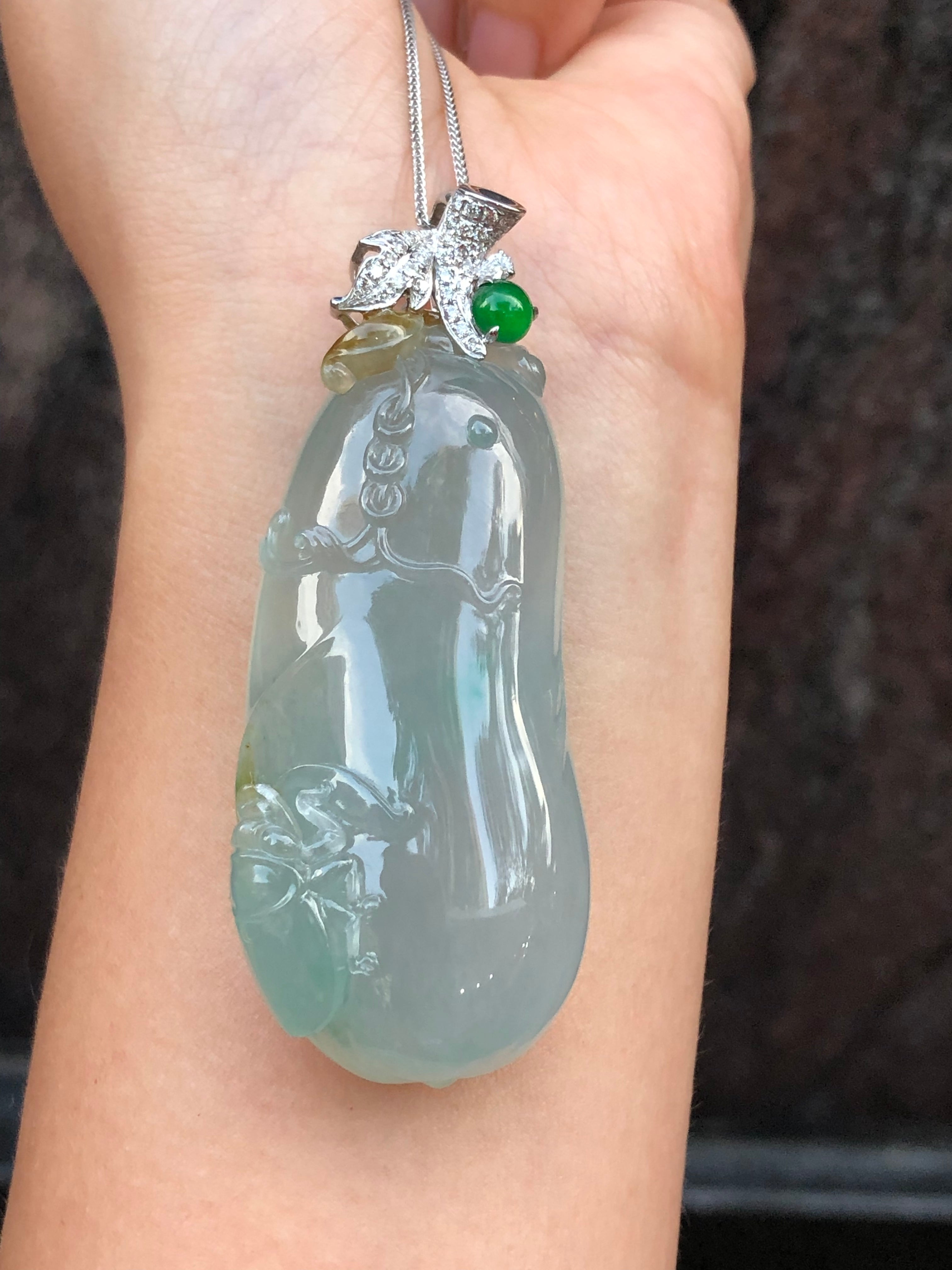 Natural Type A Icy Melon Pendant Jadeite from ClassicJade