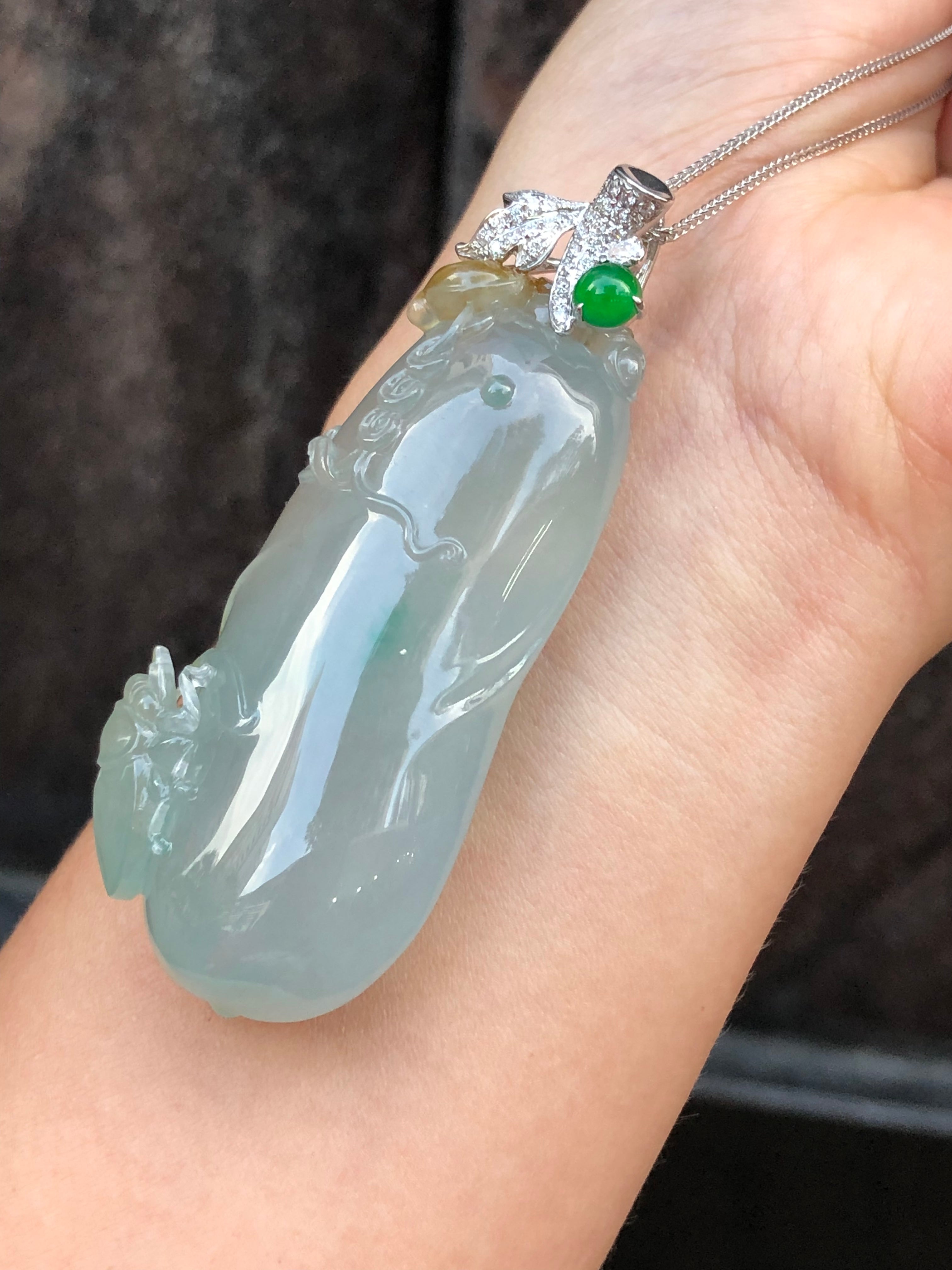 Natural Type A Icy Melon Pendant Jadeite from ClassicJade