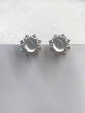 Icy Jade Cabochons Earrings (Glassy Variety)