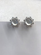 Icy Jade Cabochons Earrings (Glassy Variety)