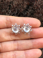 Icy Jade Cabochons Earrings (Glassy Variety)
