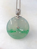 Icy Green Jade Safety Coin Pendant